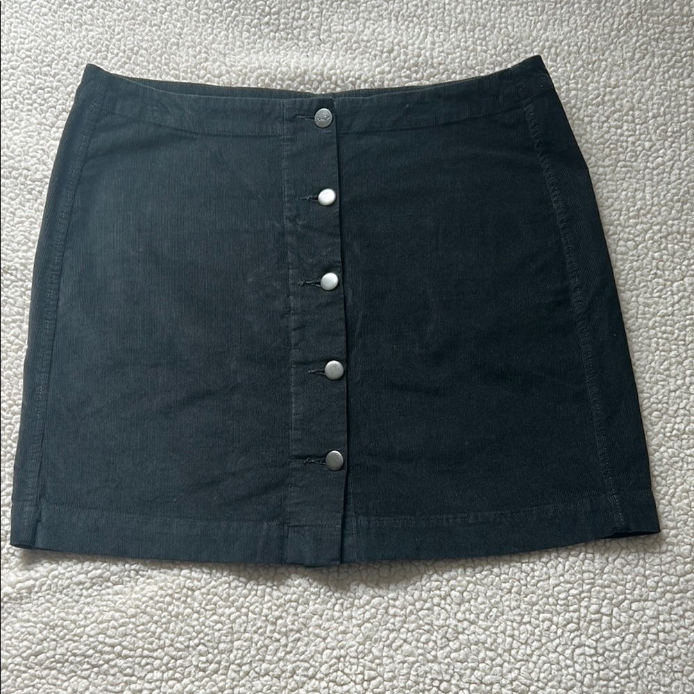 Toad & Co Black Button-Front Skirt